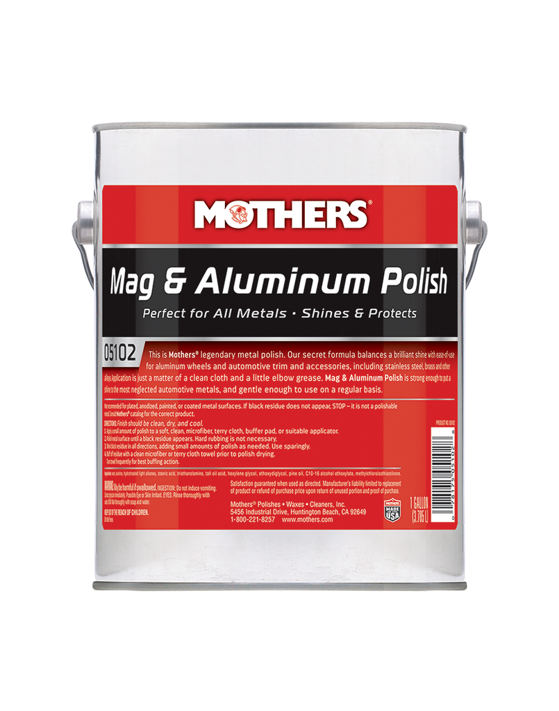 Mothers Mag & Aluminum Polish & Microfiber Cloth & Foam Pad Kit