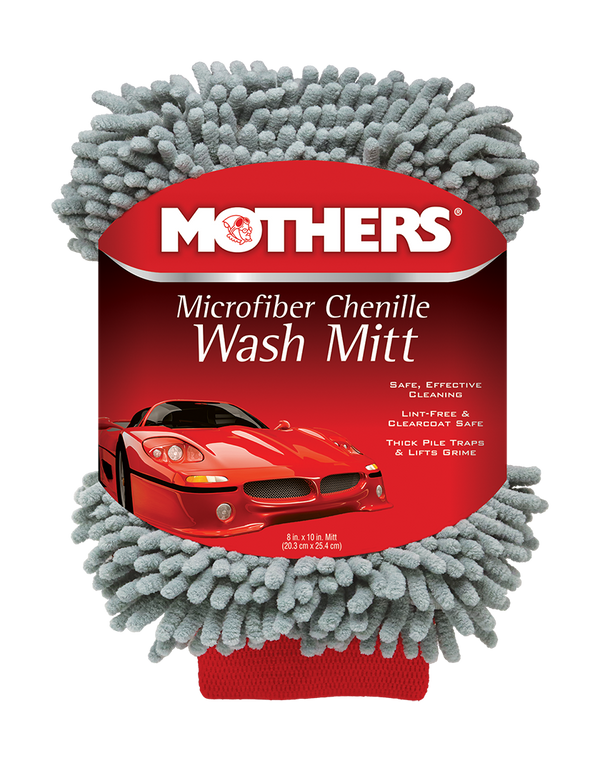 Microfiber Wash Mitt | Orange/Steel Grey | 10'' x 7